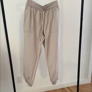 Beige High-Rise Ankle Jogger Pants - A New Day